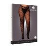 Le Désir Heart Patterned Tights - Plus Size - Black